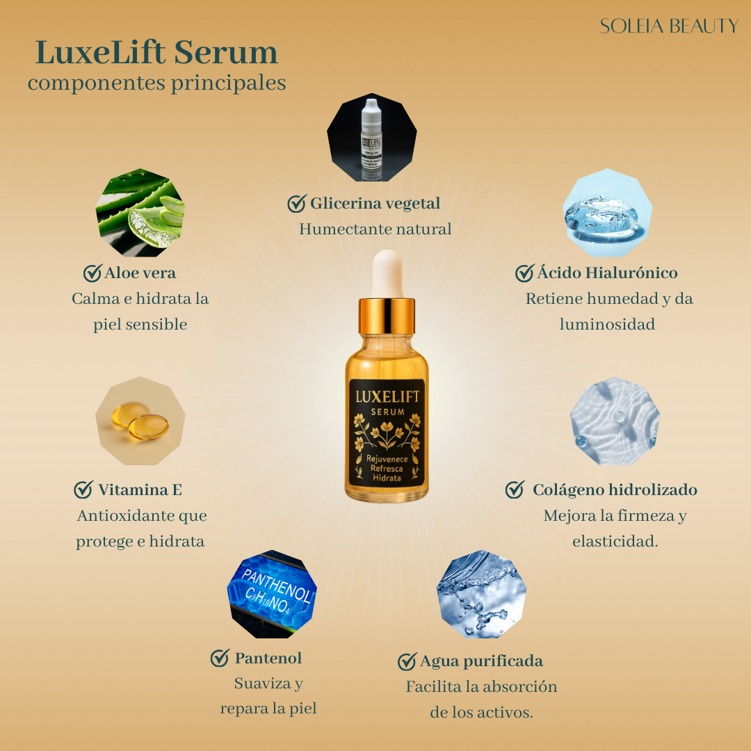 LuxeLift Serum™️| Vitamina E y Colágeno Para una Piel Eterna